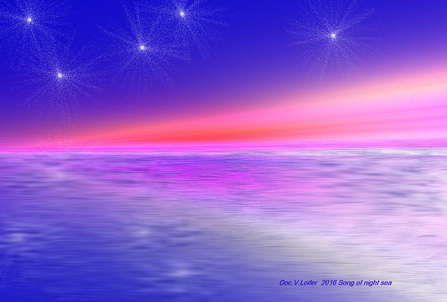 Song of night sea Digital Art by Dr Loifer Vladimir