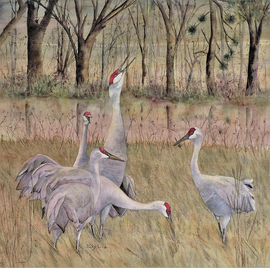 Wildlife Painting - Song of the Sandhill by Vicky Lilla