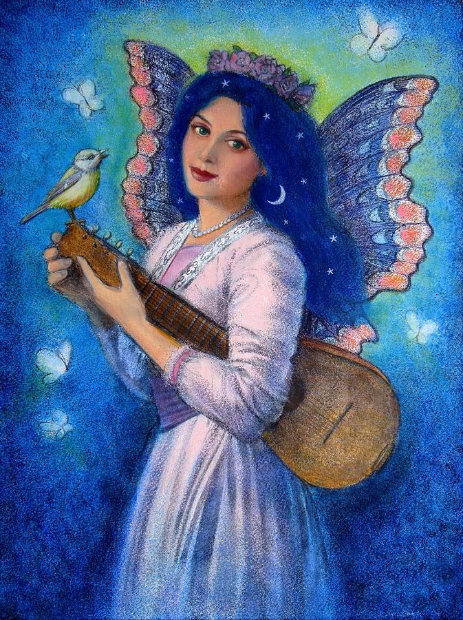 Songbird for a Blue Muse Painting by Sue Halstenberg