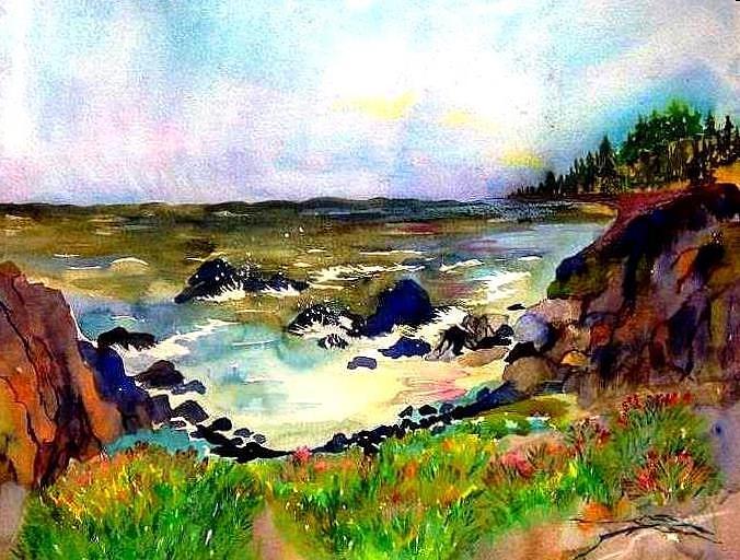 Sonoma Coast Painting by Esther Woods