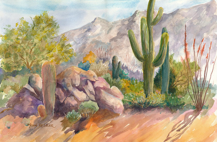 Sonoran Garden II Painting by John Ressler