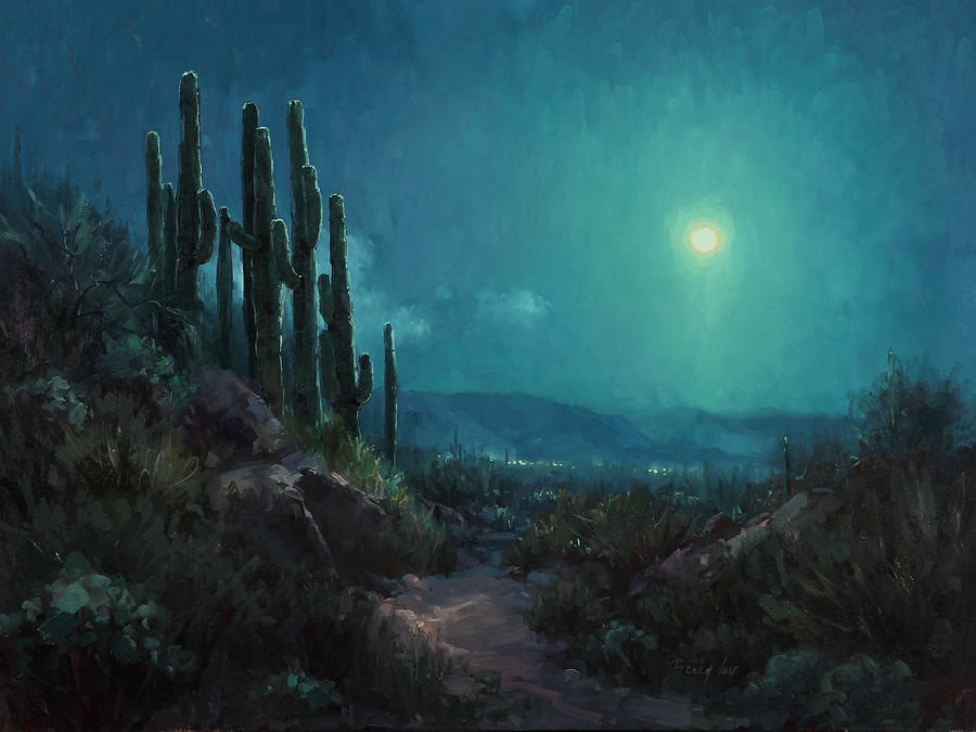 Sonoran Moonlight Painting by Becky Joy