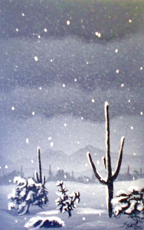 Sonoran Snow Painting by Jerry Bokowski