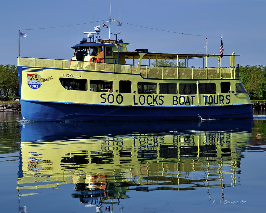 Summer Photograph - Soo Locks Boat Tour by Allyson Schwartz