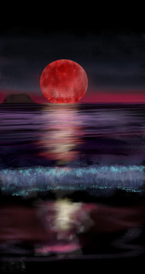 Moon Digital Art - Soon Set by Kab Moon Digital Art - Soon Set by Kab