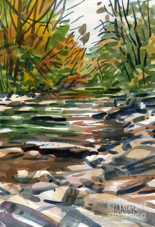 Fall Painting - Sope Creek Six by Donald Maier