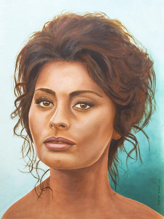 Sophia Loren Painting by Rob De Vries