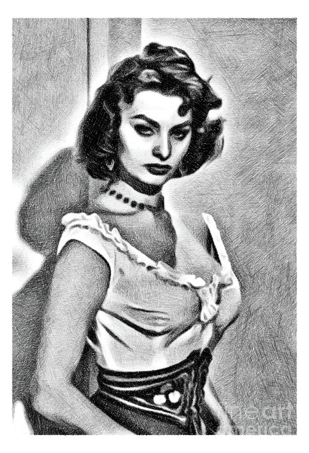 Sophia Loren, Vintage Actress By Js Drawing