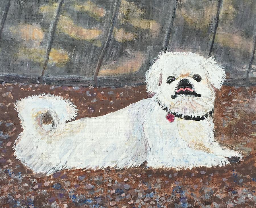 Sophie the Pekingese Painting by Anne Sands