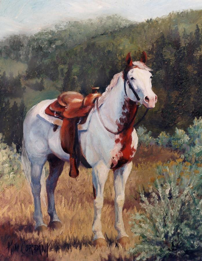 Mountain Painting - Sophie Flinders Paint Mare Horse Portrait Painting by Kim Corpany