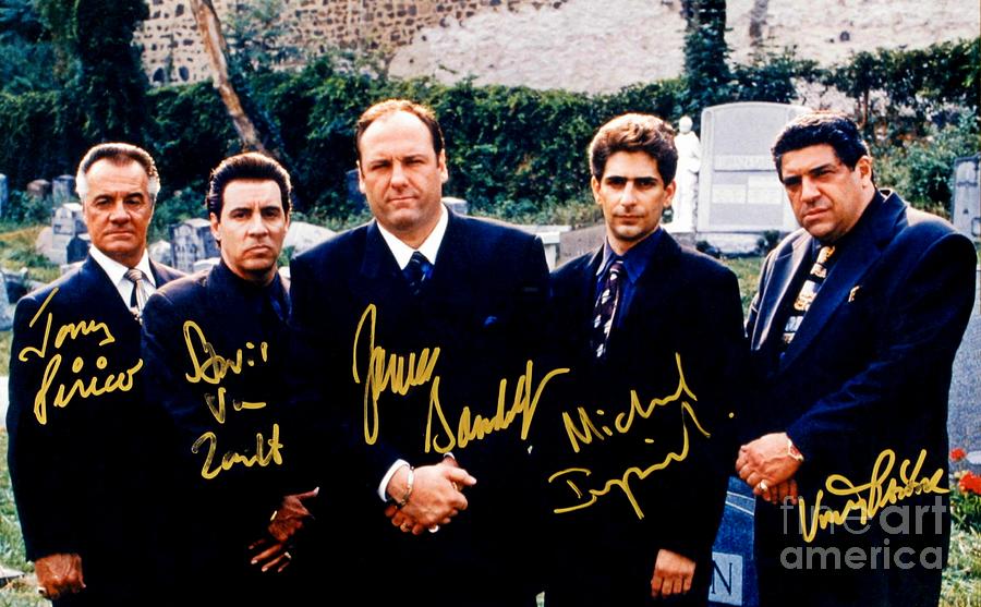 James Gandolfini Photograph - Sopranos Autographed Cast Photograph by Pd