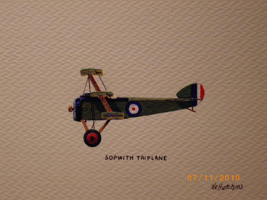 Triplane Painting - Sopwith Triplane by Keith Hutchins