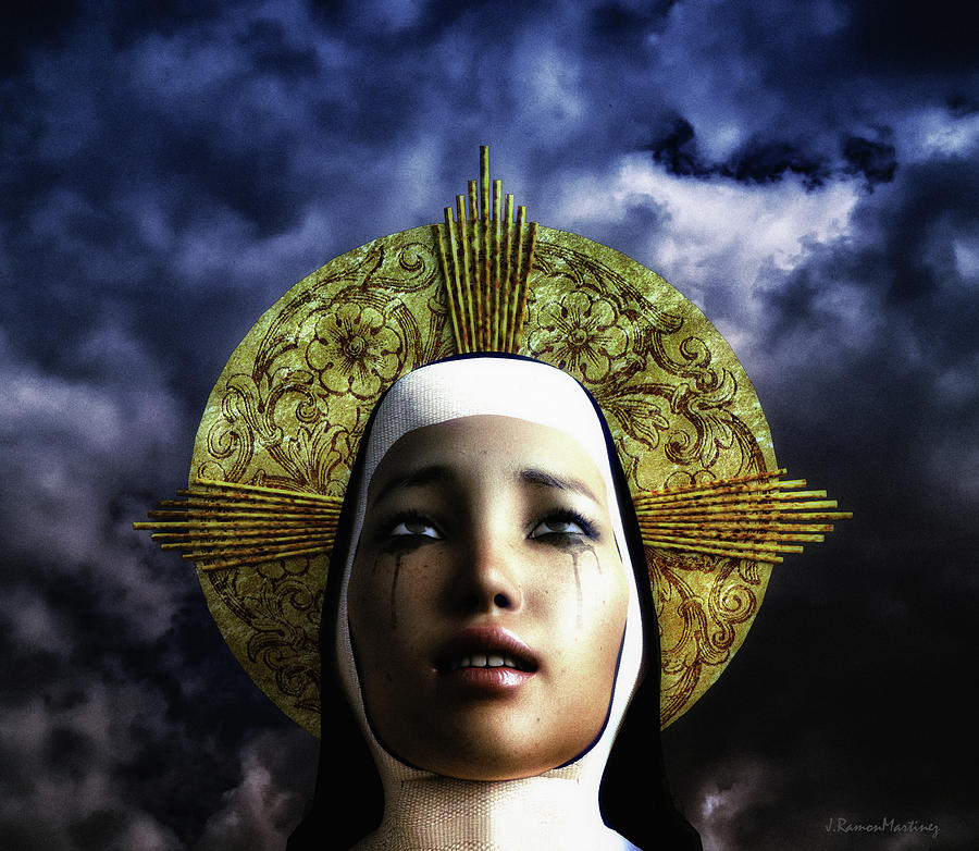 Sor Teresa Praying Digital Art by Ramon Martinez