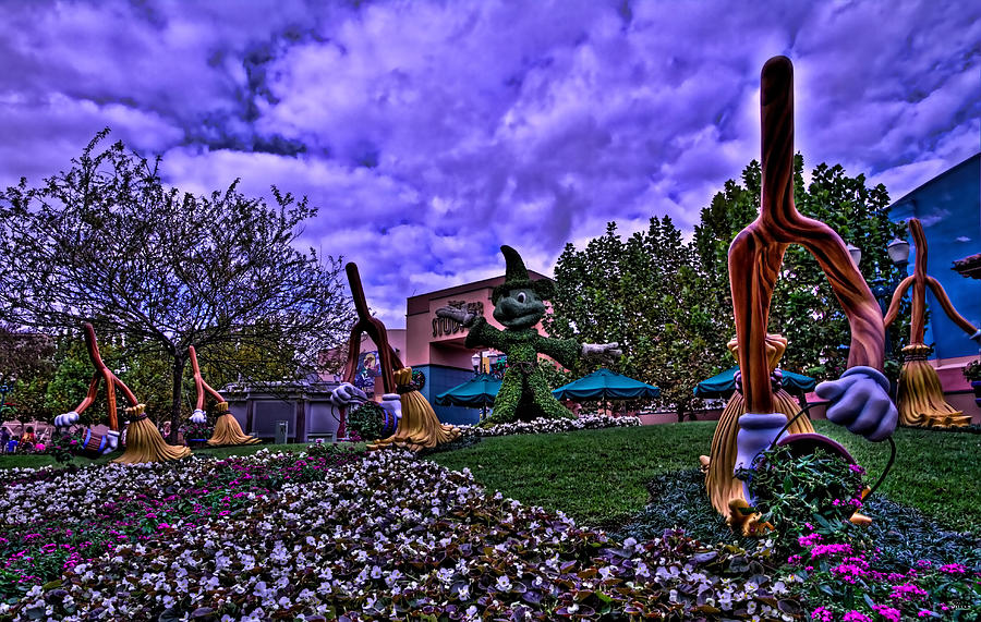 Disney Photograph - Sorcerer Mickey Topiary HDR by Jason Blalock