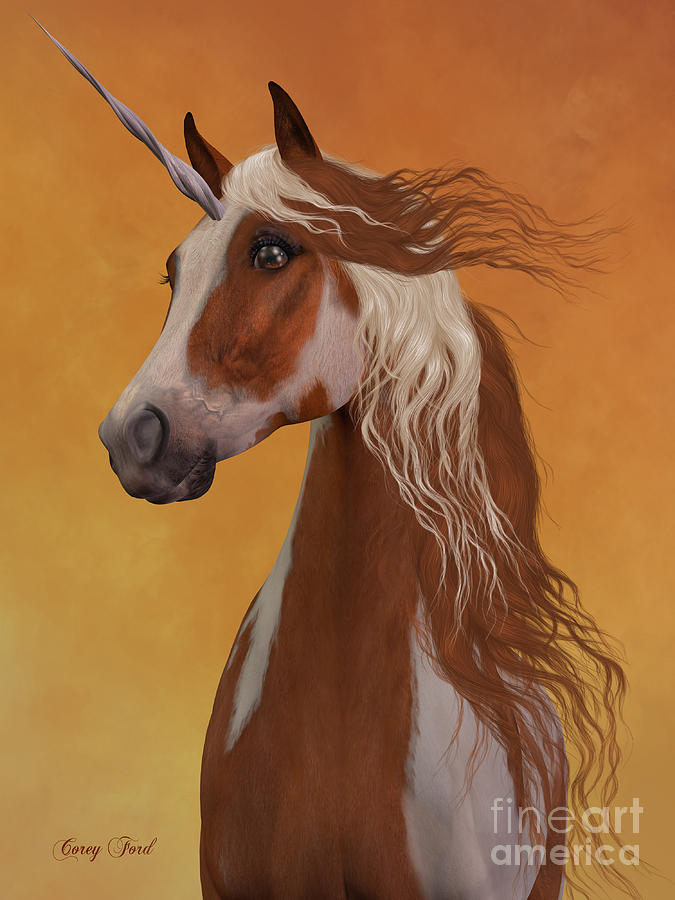 Unicorn Painting - Sorrel Pinto Unicorn by Corey Ford