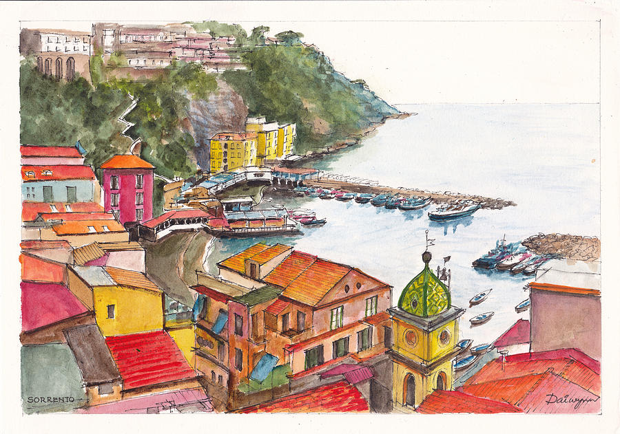Landscape Painting - Sorrento Harbour by Dai Wynn