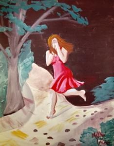 Women Painting - Sorrow Original Framed by Christine Ward Women Painting - Sorrow Original Framed by Christine Ward