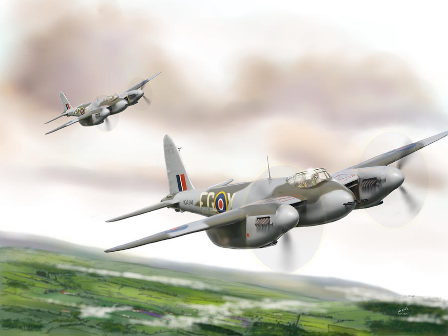 Mosquito Painting - Sortie by Pat Godfrey Mosquito Painting - Sortie by Pat Godfrey