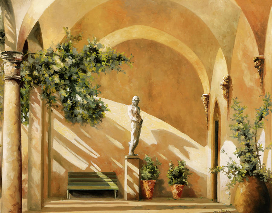 Arcade Painting - Sotto Il Portico by Guido Borelli Arcade Painting - Sotto Il Portico by Guido Borelli