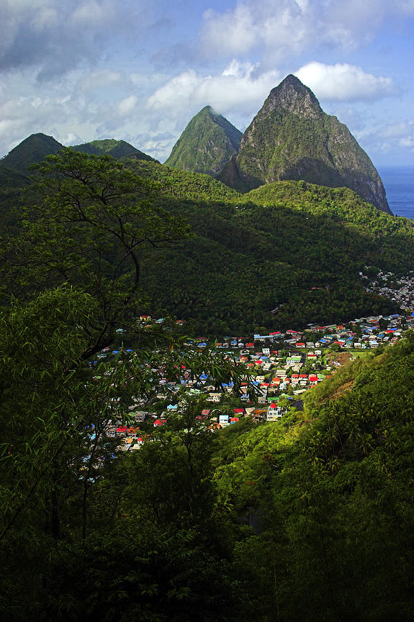Mountain Photograph - Soufriere Village- St Lucia by Chester Williams