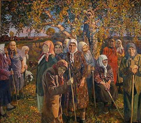 Peoples Painting - Soul of My Russia. Widows by Nikolay Karacharov