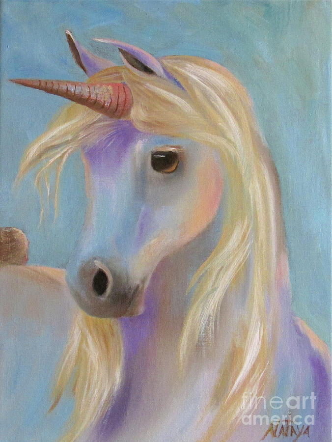 Unicorn Painting - Soulful Baby by Nataya Crow