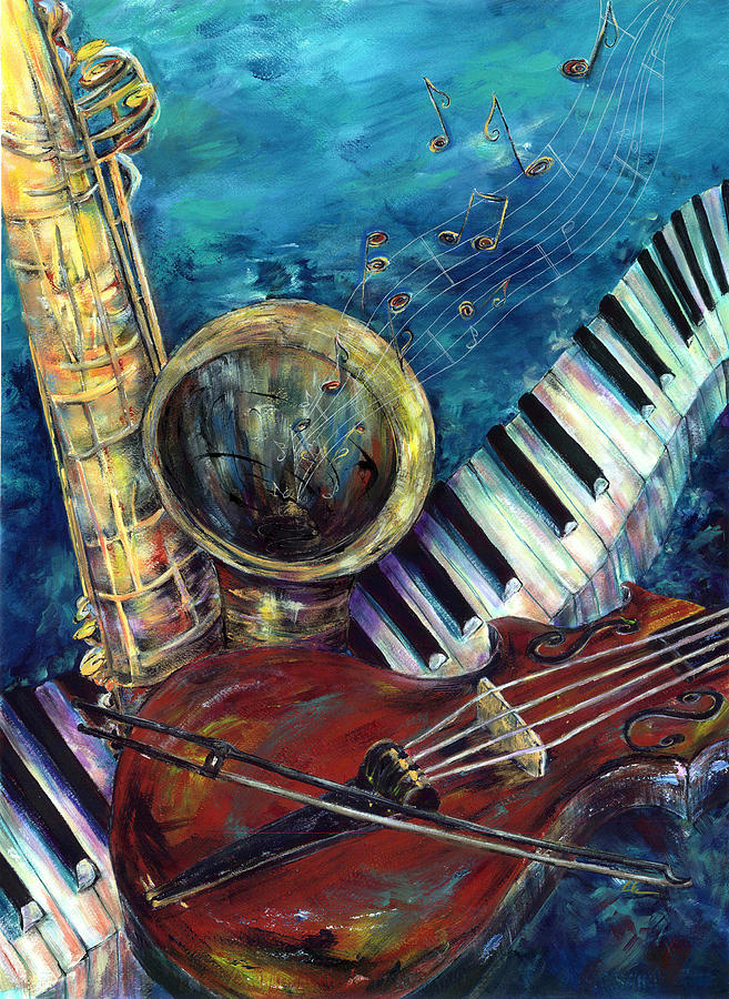 Soulful Blues Painting by Cheryl Ehlers