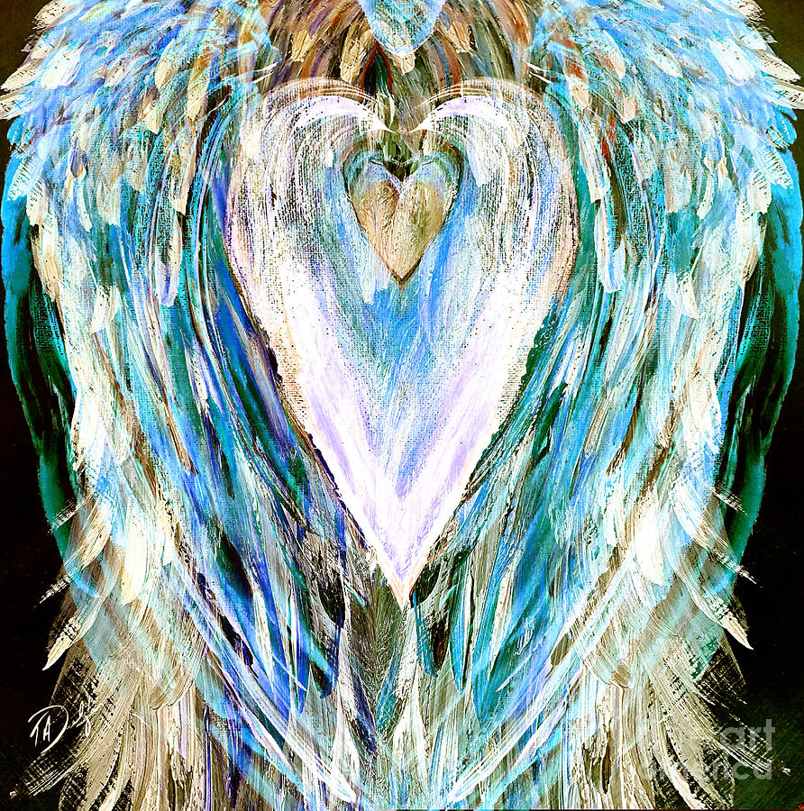 Sunset Digital Art - Heart and Soul in Blue by Tracy Delfar