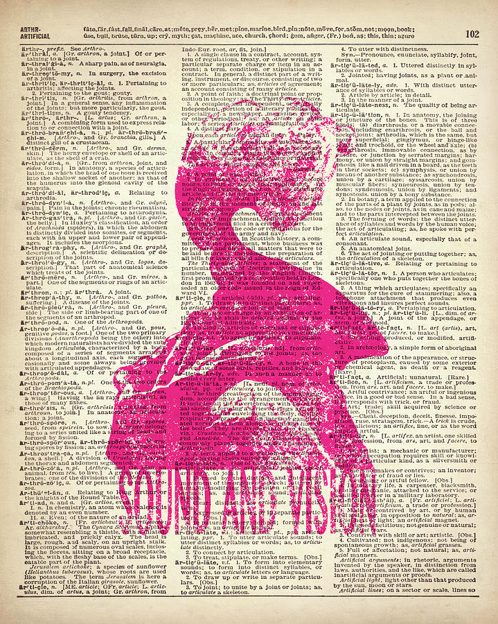 Sound and vision on dictionary page #pink Mixed Media by Art Popop