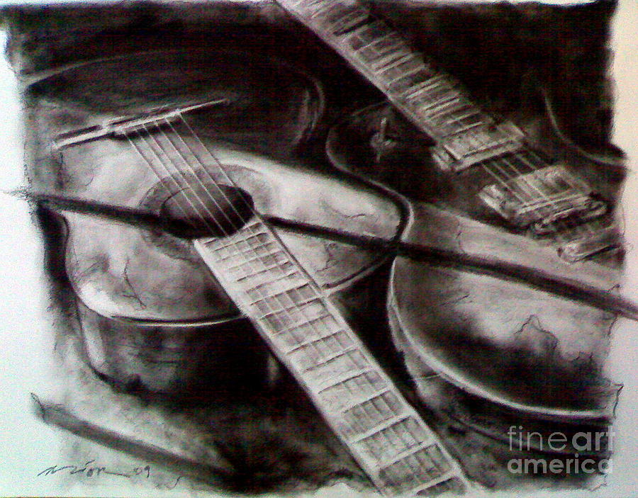 Sound Of Blues Drawing By Rizzuan Mior Rosli - Pixels