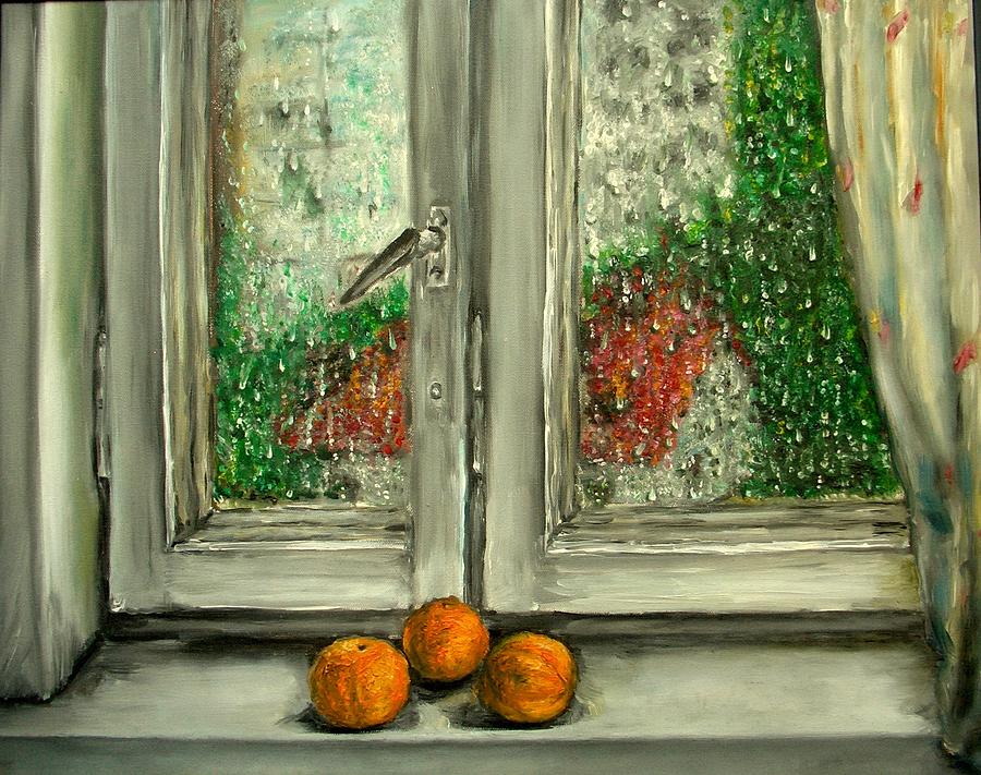 Still Life Painting - Sound of Rain  oil painting by Natalja Picugina