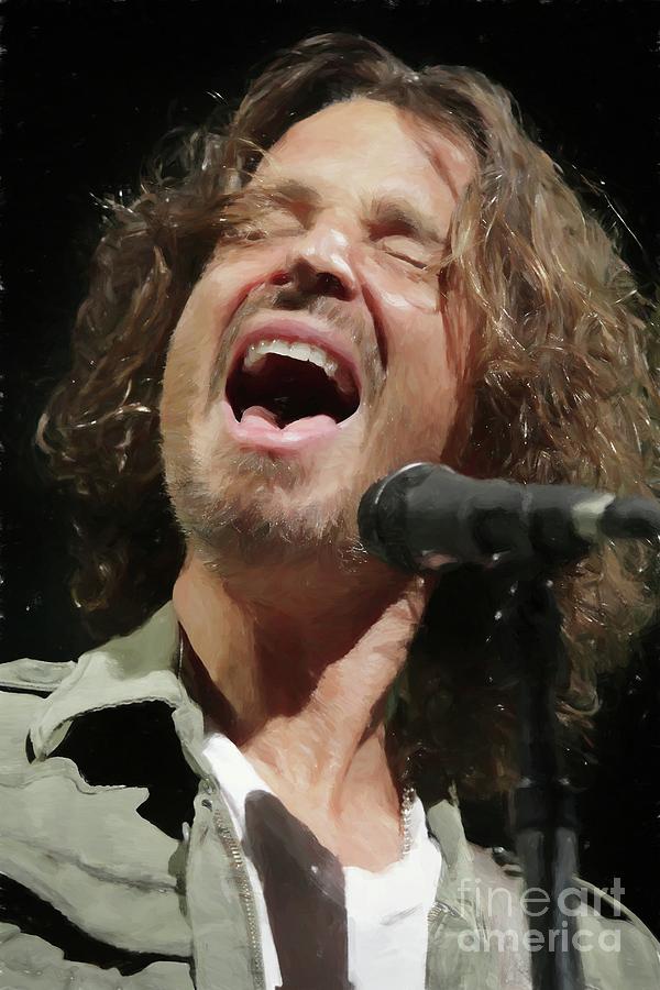 Soundgarden Painting - Soundgarden Chris Cornell Painting by Concert Photos