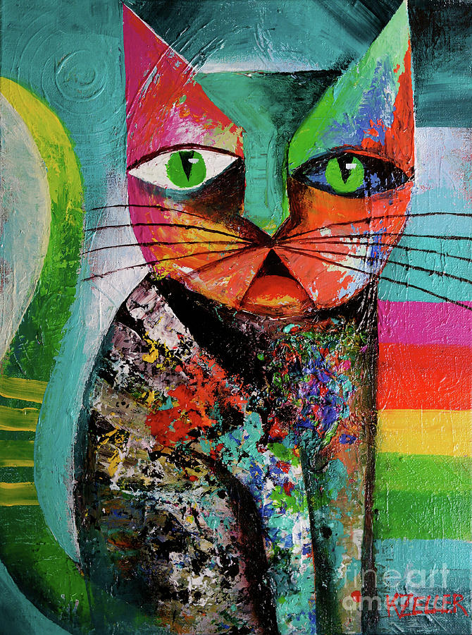 Sour Puss Painting by Karin Zeller