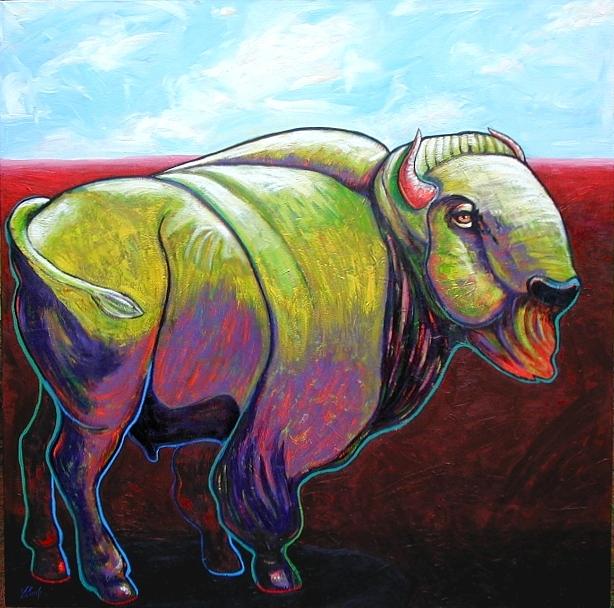 Wildlife Painting - Source of Our Being - Buffalo by Joe  Triano