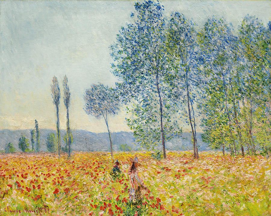 Sous Les Peupliers Painting by Claude Monet