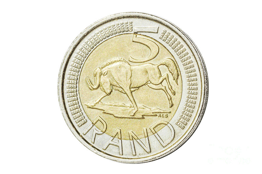 South African 5 rand coin Photograph by Benny Marty