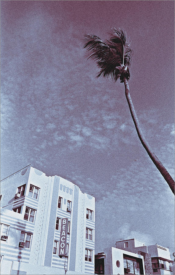 South Beach Miami Beacon Hotel Tropical Art Deco - Blue Photograph