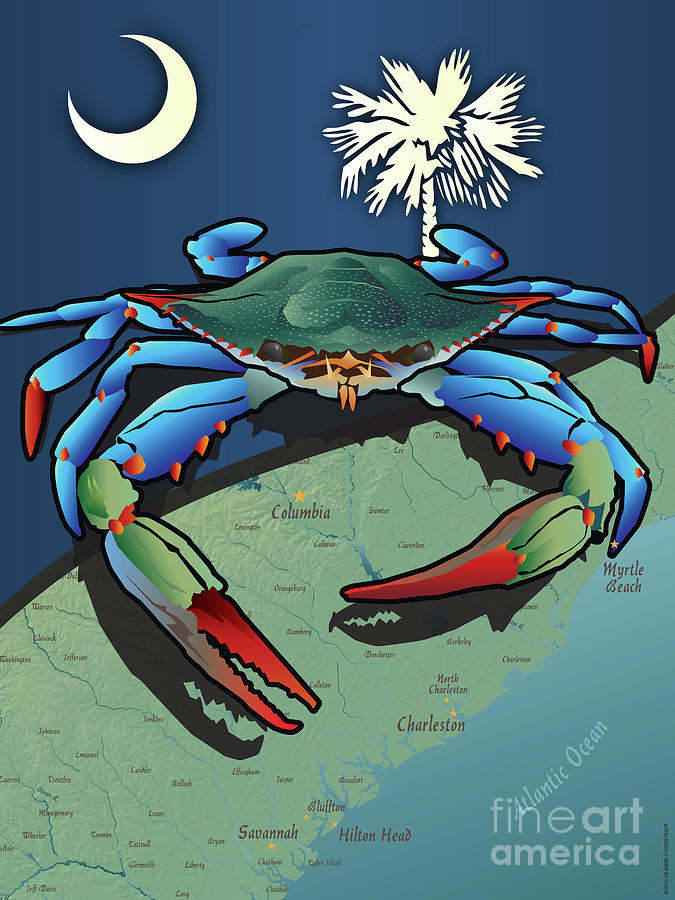 South Carolina Blue Crab Digital Art by Joe Barsin