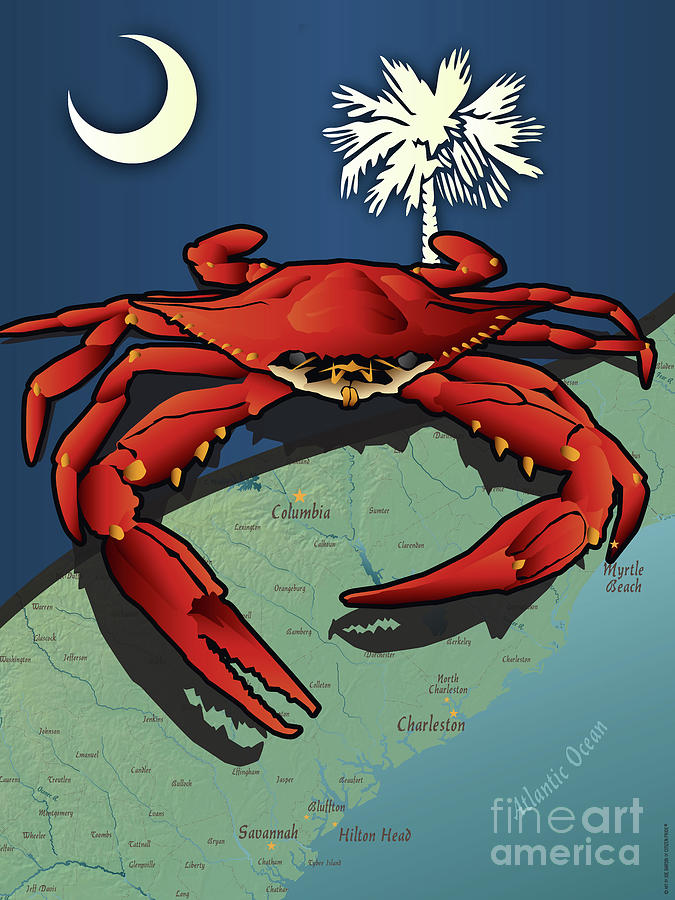 South Carolina Crab Digital Art by Joe Barsin