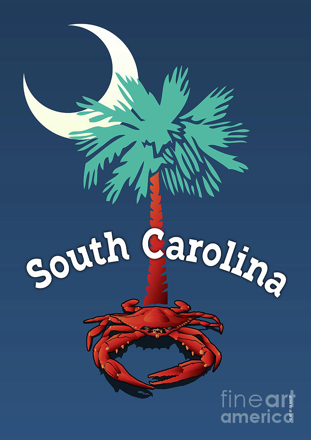 South Carolina Palmetto Crab Digital Art by Joe Barsin