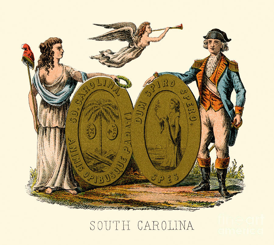 South Carolina State Arms of the Union Painting by Celestial Images