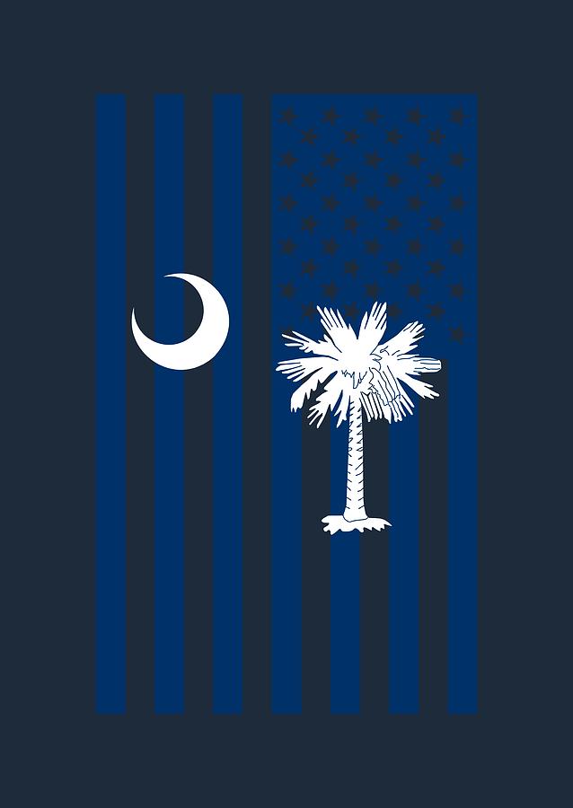 South Carolina State Flag Graphic USA Styling Digital Art by Garaga Designs