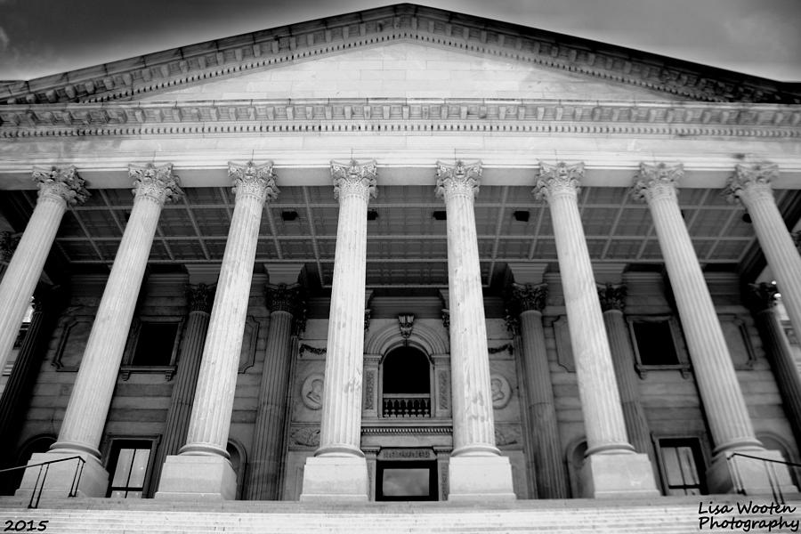 South Carolina State House Columbia SC Black and White Photograph by Lisa Wooten
