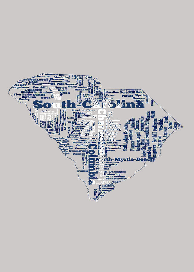 South Carolina Mixed Media - South Carolina Word Art 1b by Brian Reaves South Carolina Mixed Media - South Carolina Word Art 1b by Brian Reaves