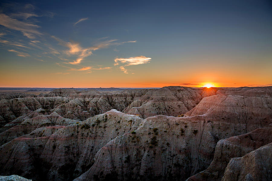 Sunset Photograph - South Dakota Sunset - Evening in the Badlands of South Dakota by Southern Plains Photography