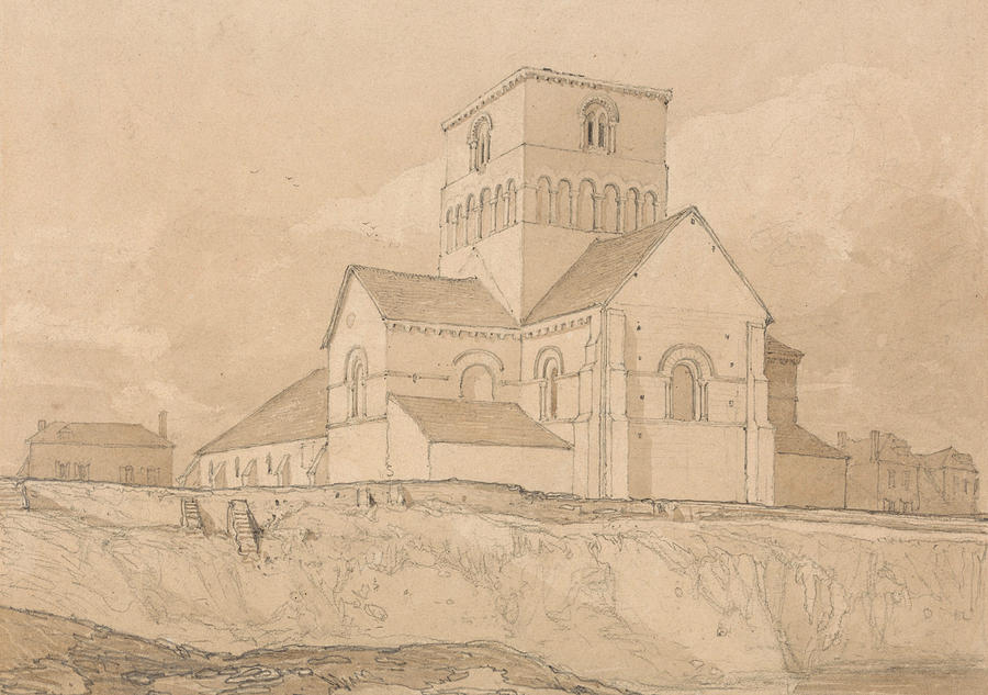 John Sell Cotman Drawing - South-East View of the Church of Lery by John Sell Cotman