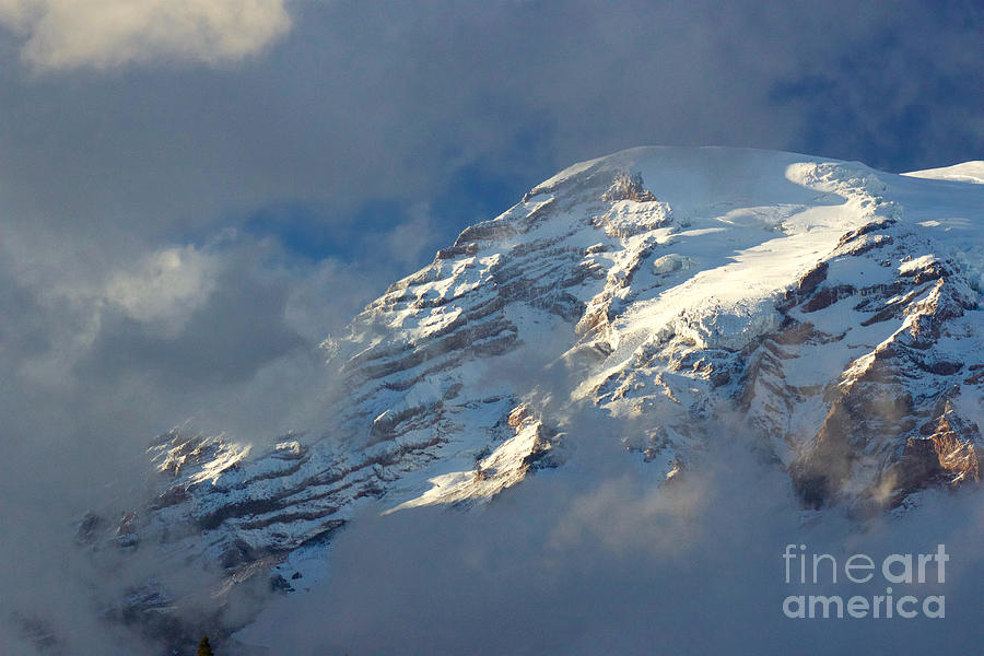 South Face - Mount Rainier Photograph by Sean Griffin