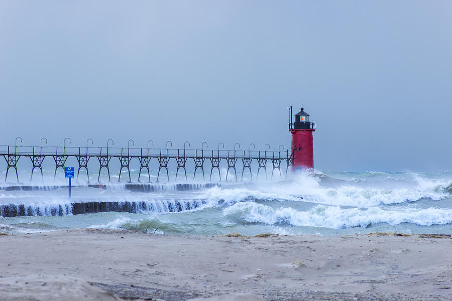 South Haven Red Light Photograph by Tammy Chesney