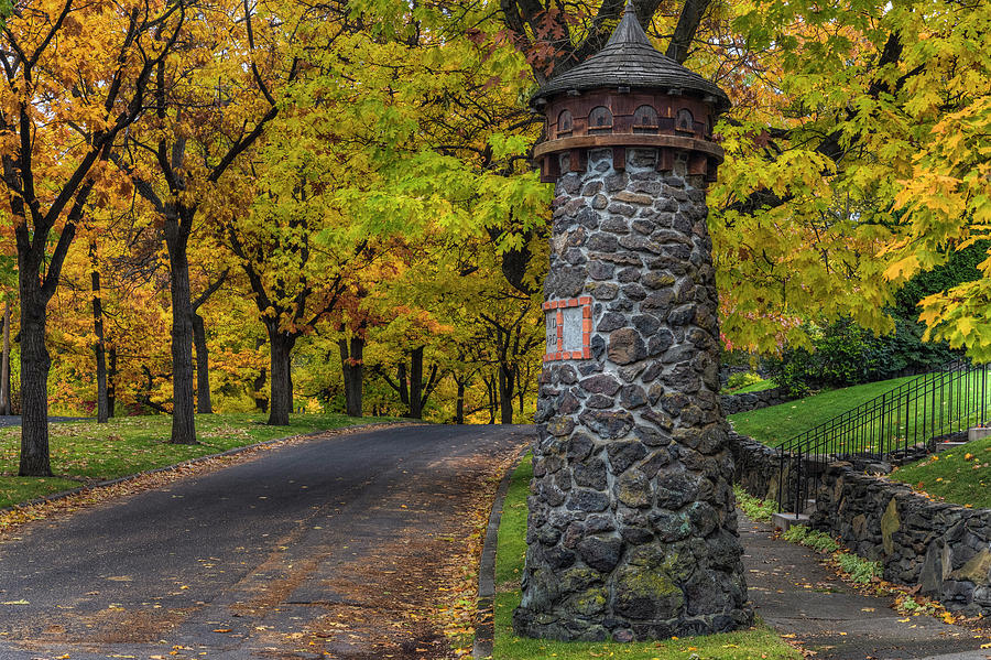 South Hill Stone Pillars in Fall Photograph by Mark Kiver