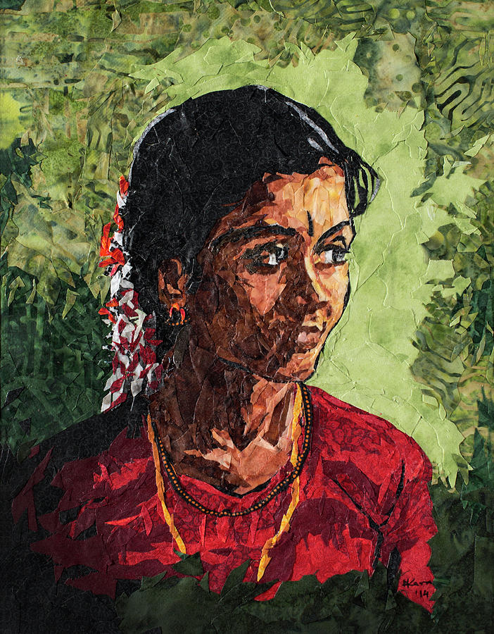 South Indian girl Painting by Mihira Karra